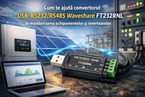 Cum te ajută convertorul USB–RS232/RS485 Waveshare FT232RNL în monitorizarea echipamentelor și invertoarelor