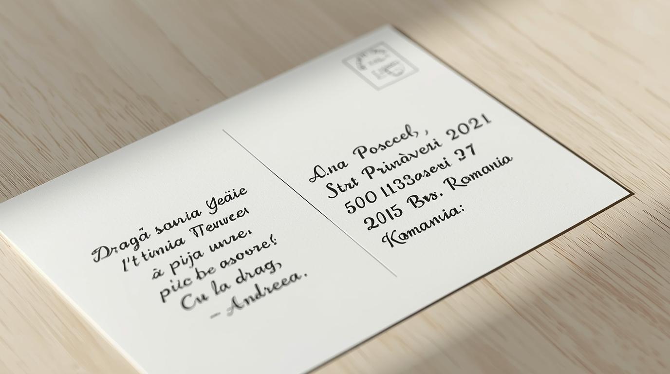 cum se scrie o carte postala